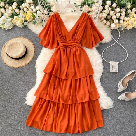 sd-18576 dress-orange red